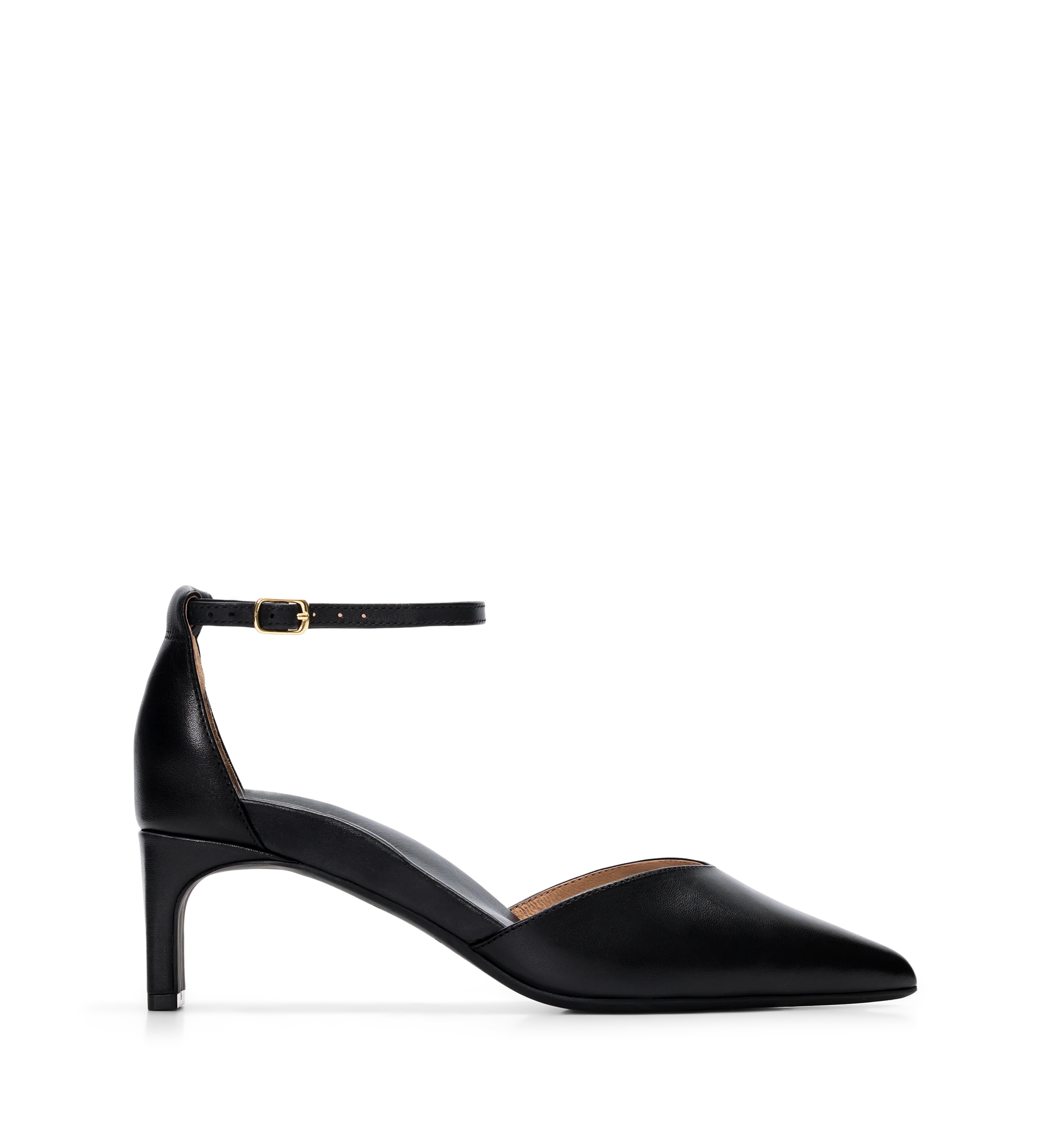 Lark Black leather Low Heels
