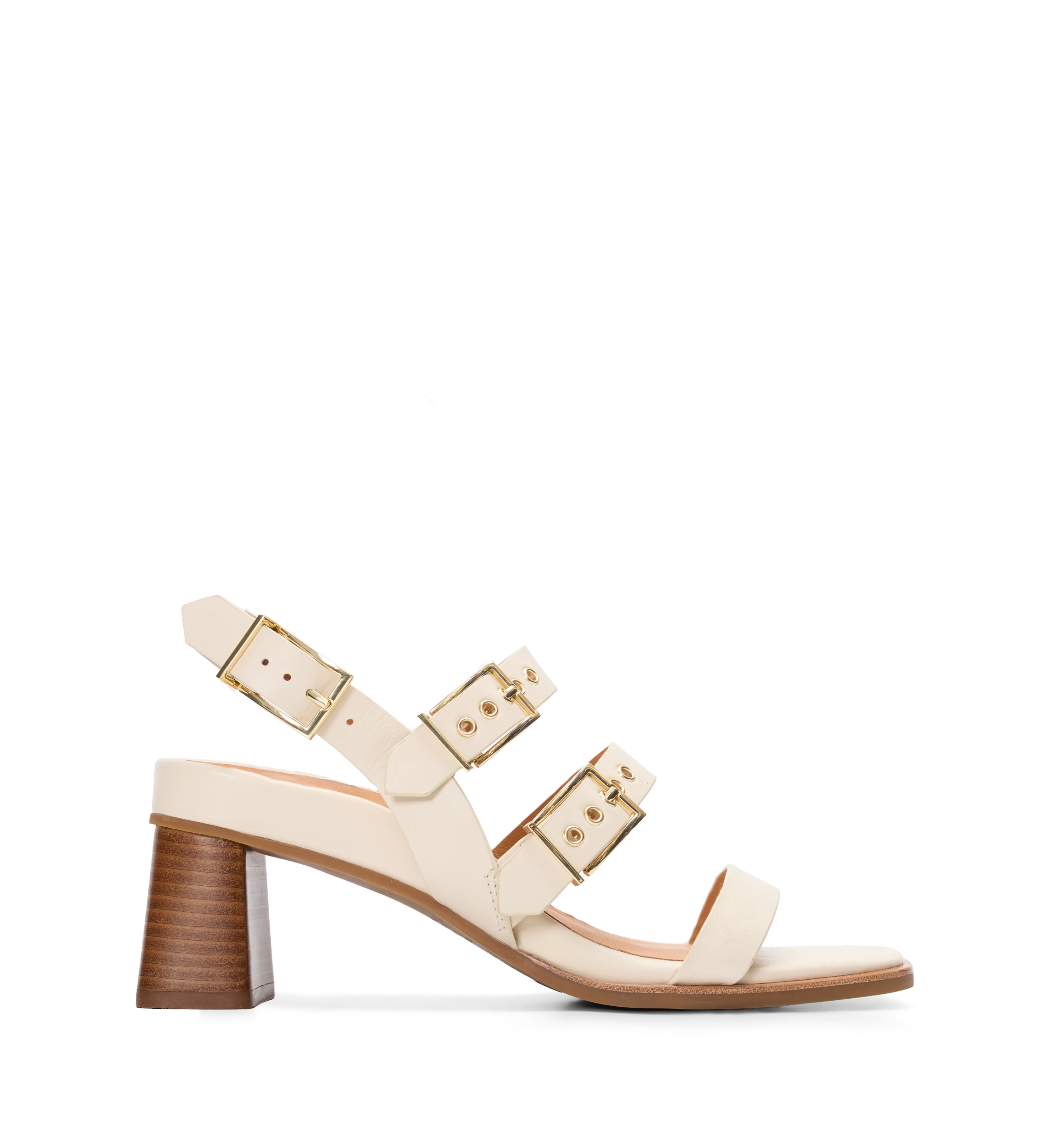 Speirops Ecru Leather Low Heels