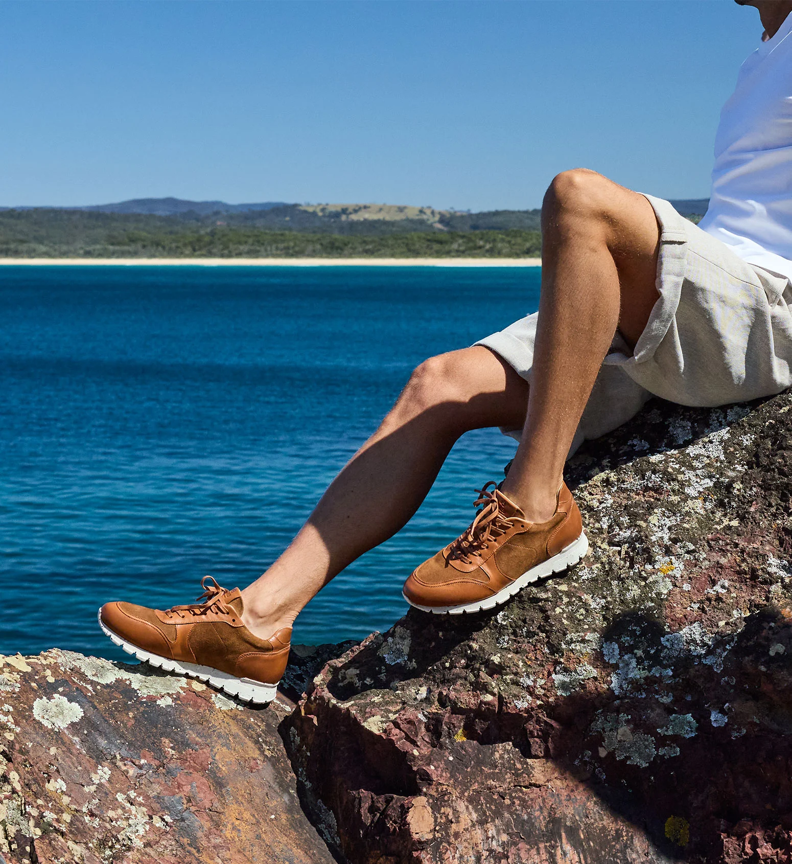 Erbium Tan Leather Sneakers