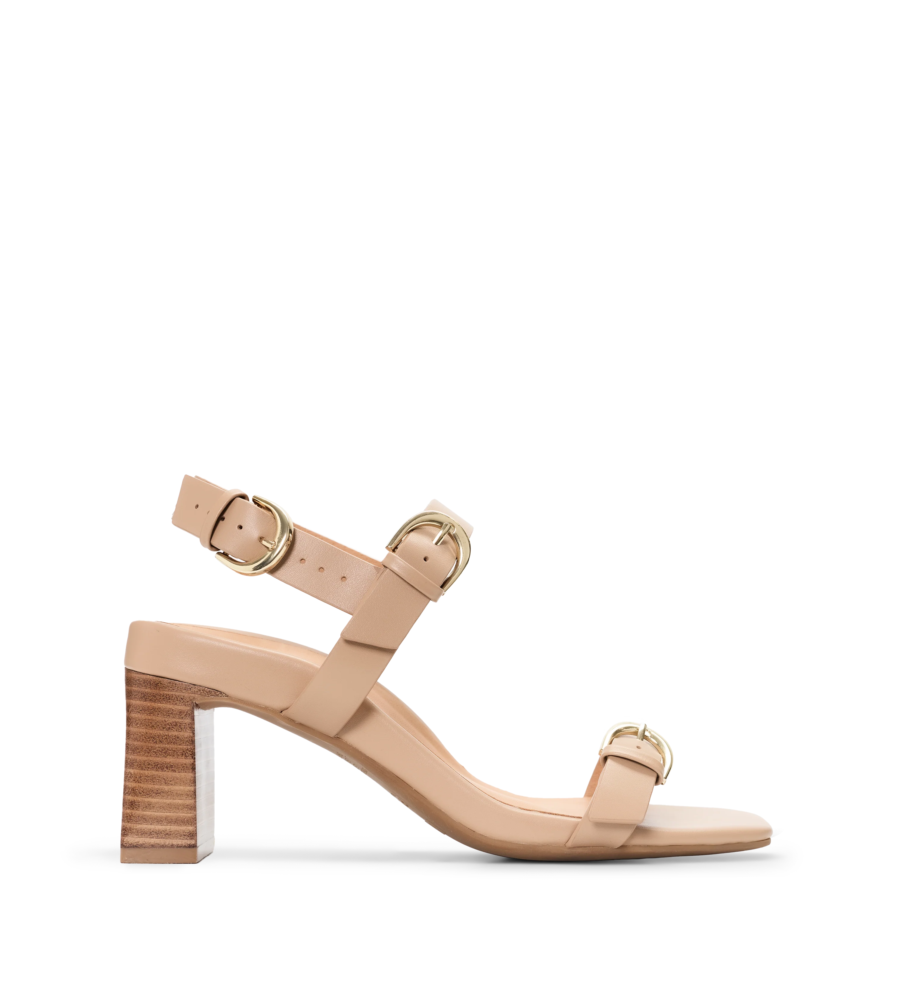 Vidua Beige Leather Low Heels