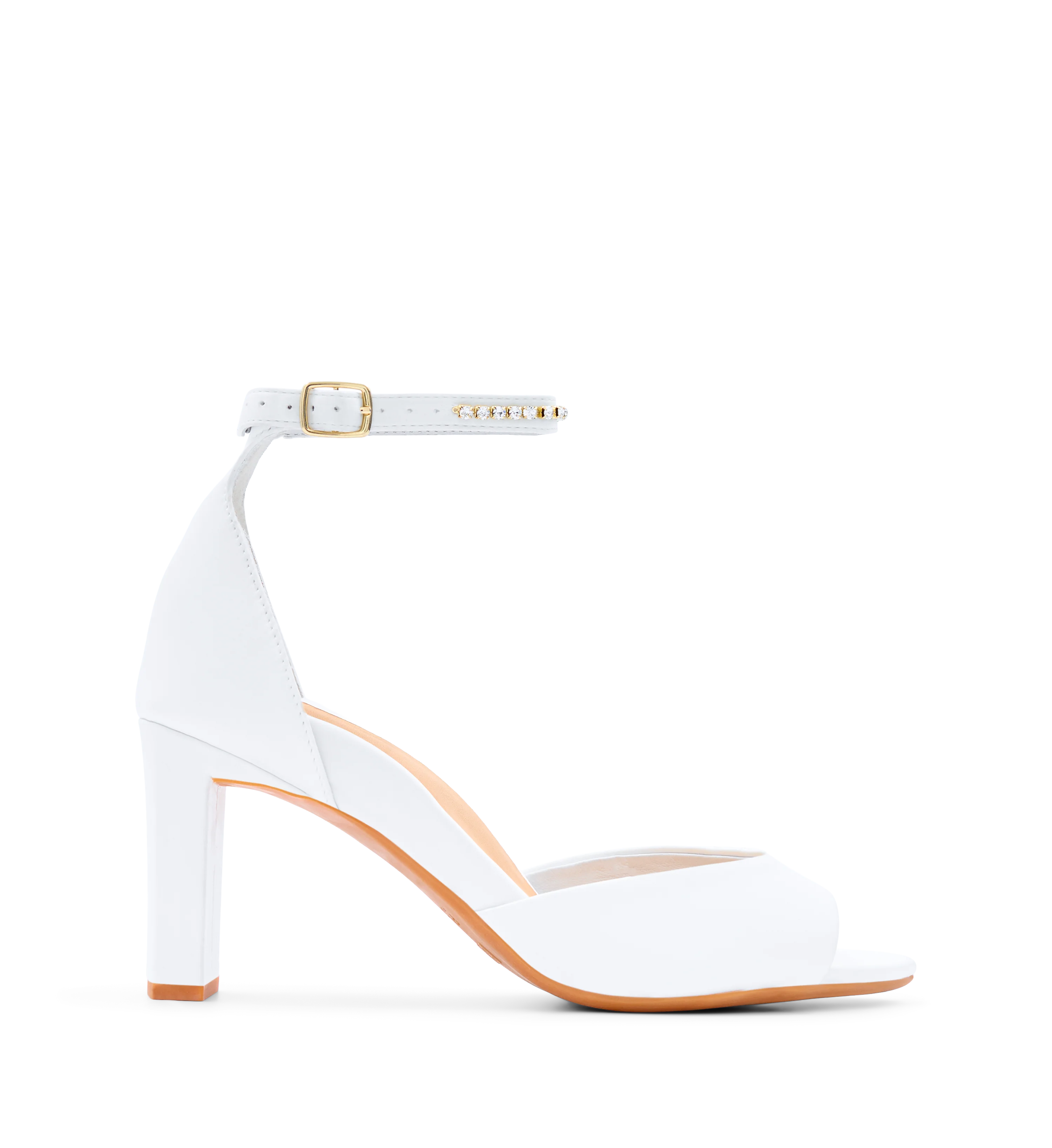Falconet White Satin High Heels
