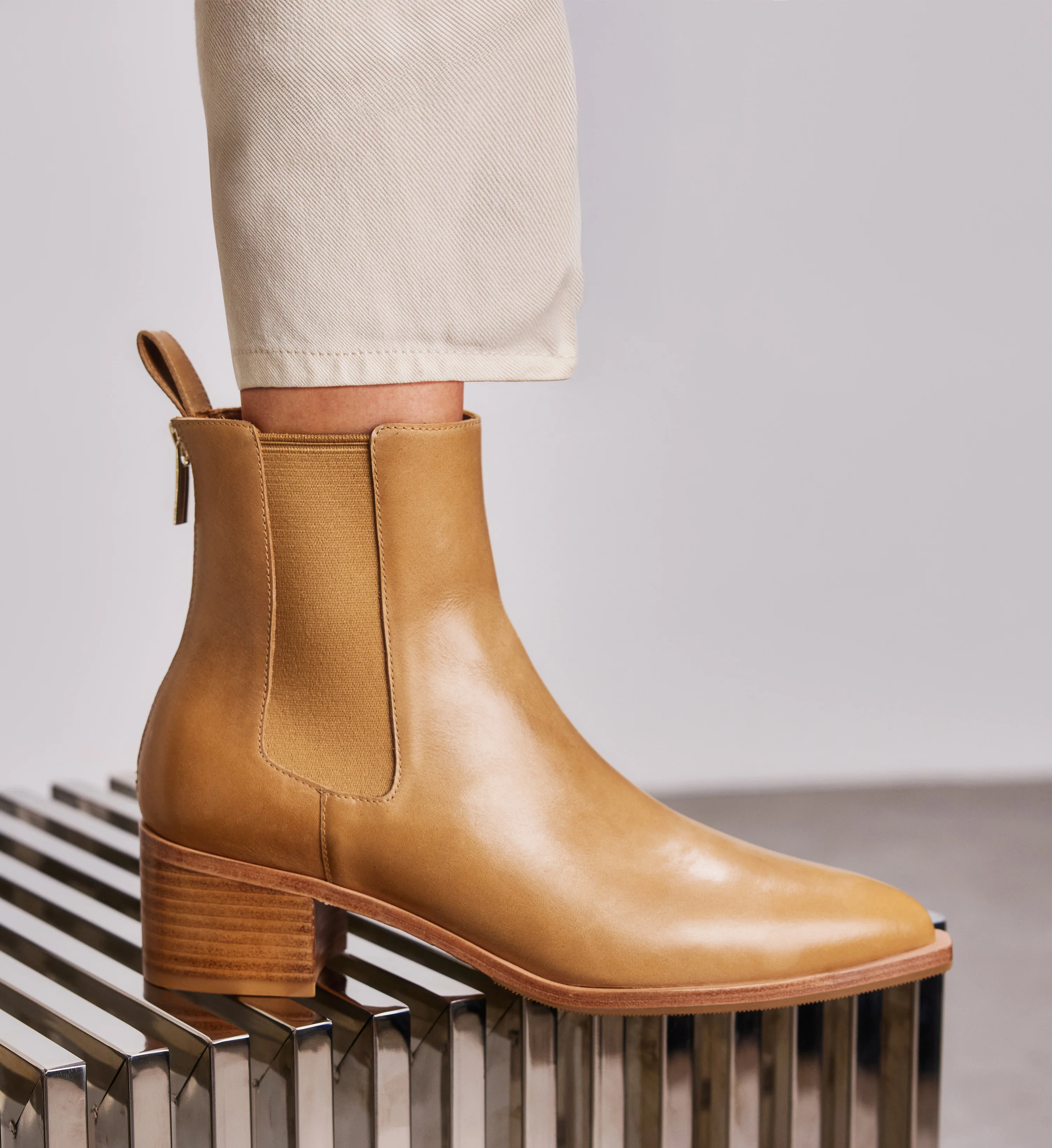 Dodo Light Tan Leather Heeled Boots