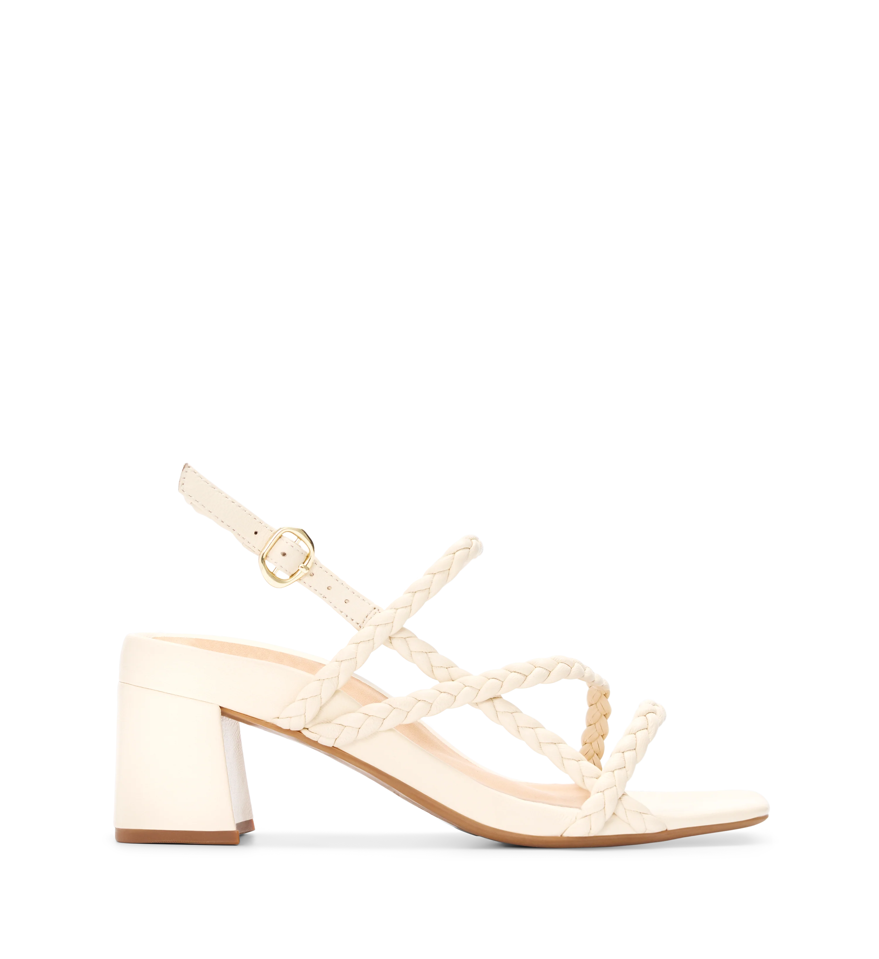 Huia Ecru Leather Low Heels