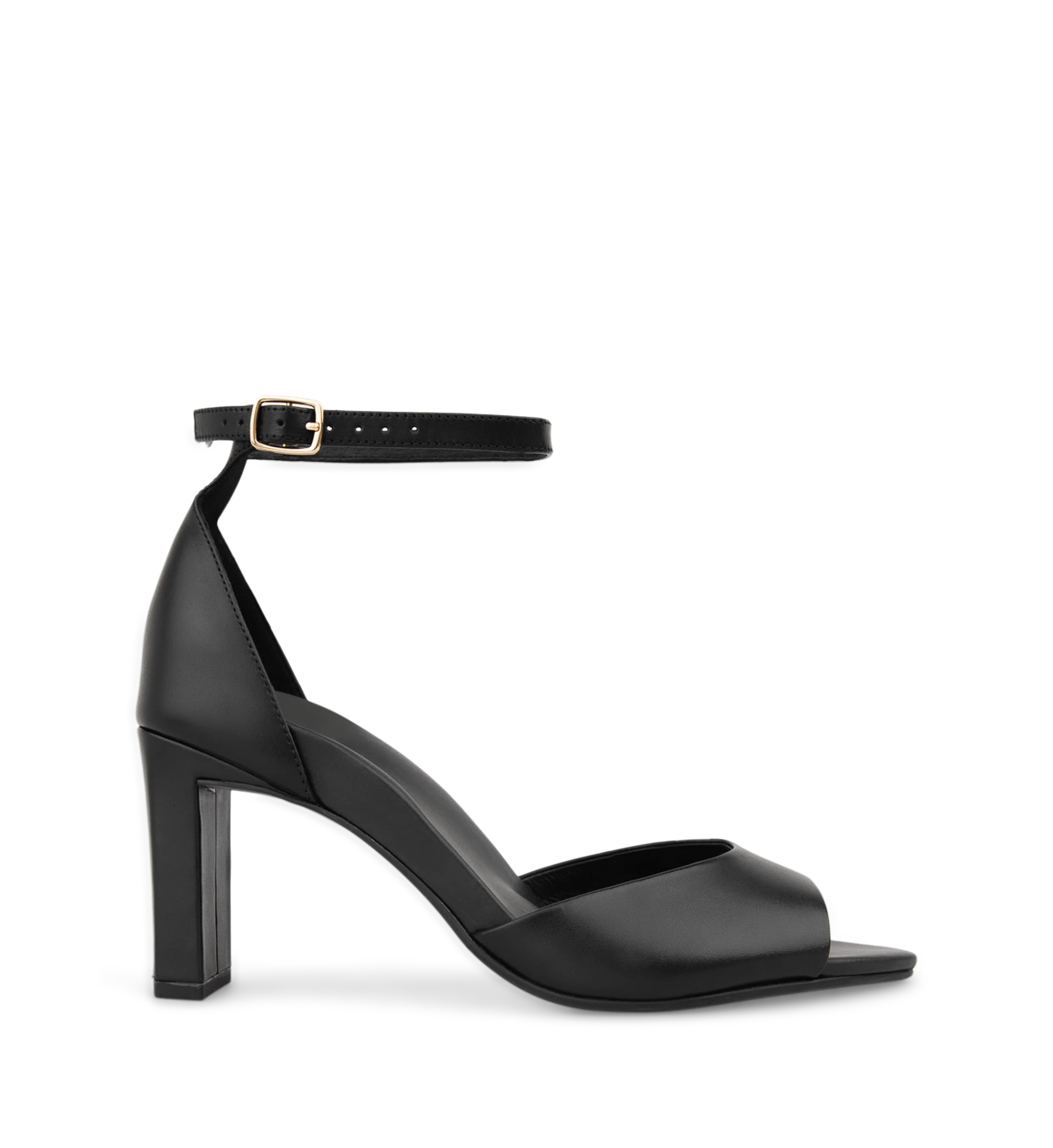 Falconet Black Leather High Heels