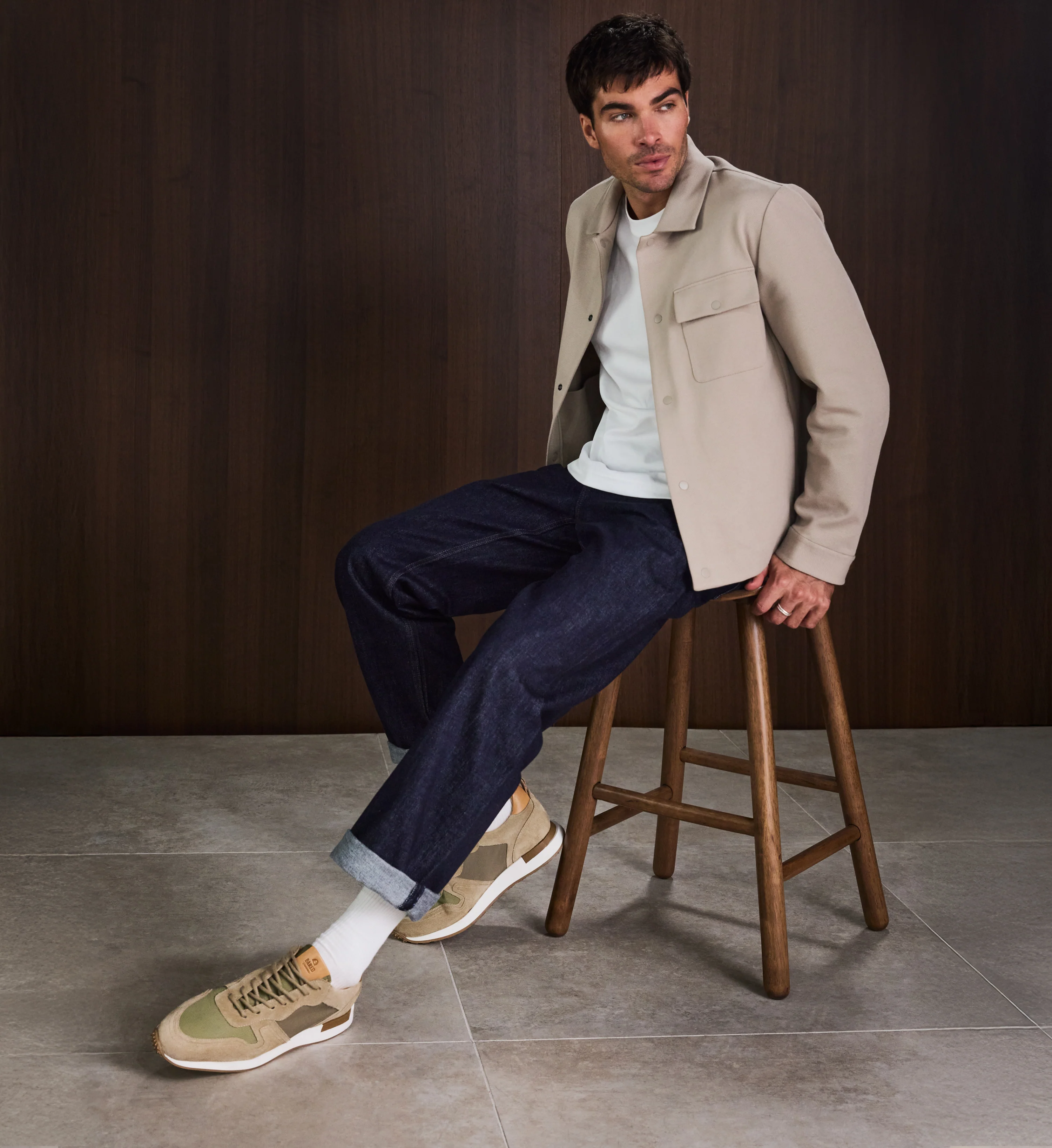 Actinium Light Green Mesh & Suede Men's Sneakers