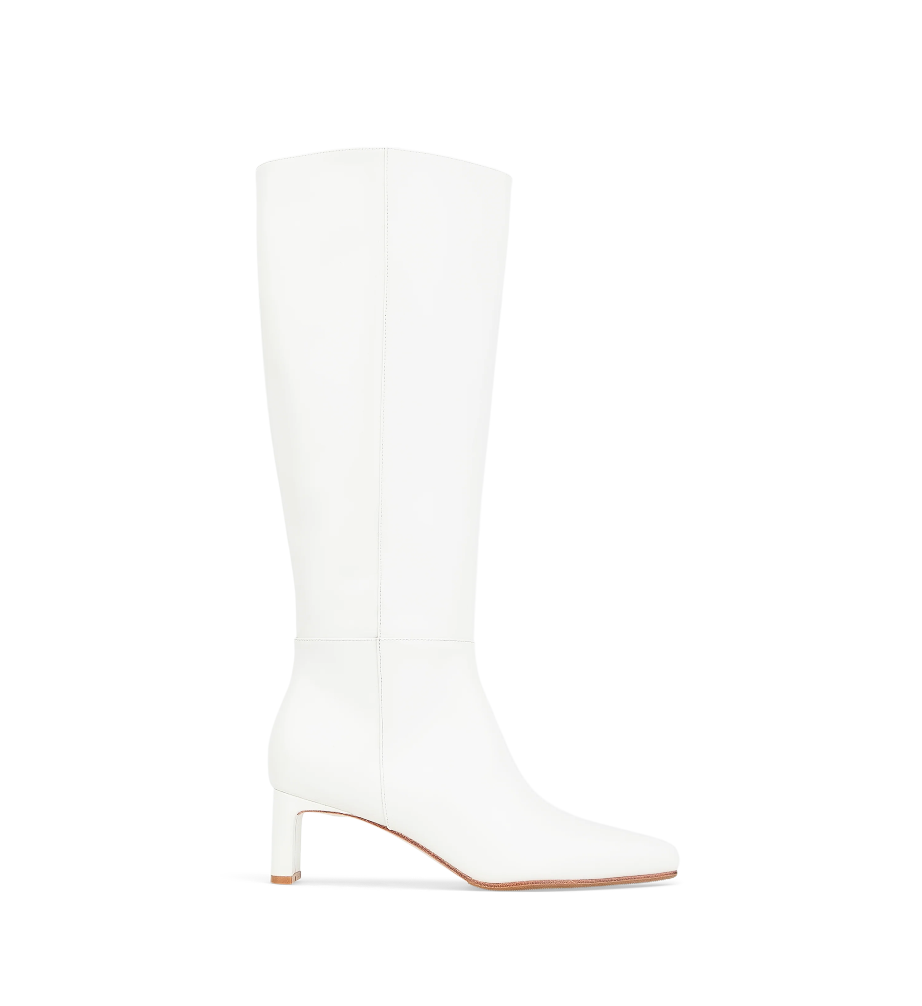 Cacique White Boxed Leather Knee High Boots