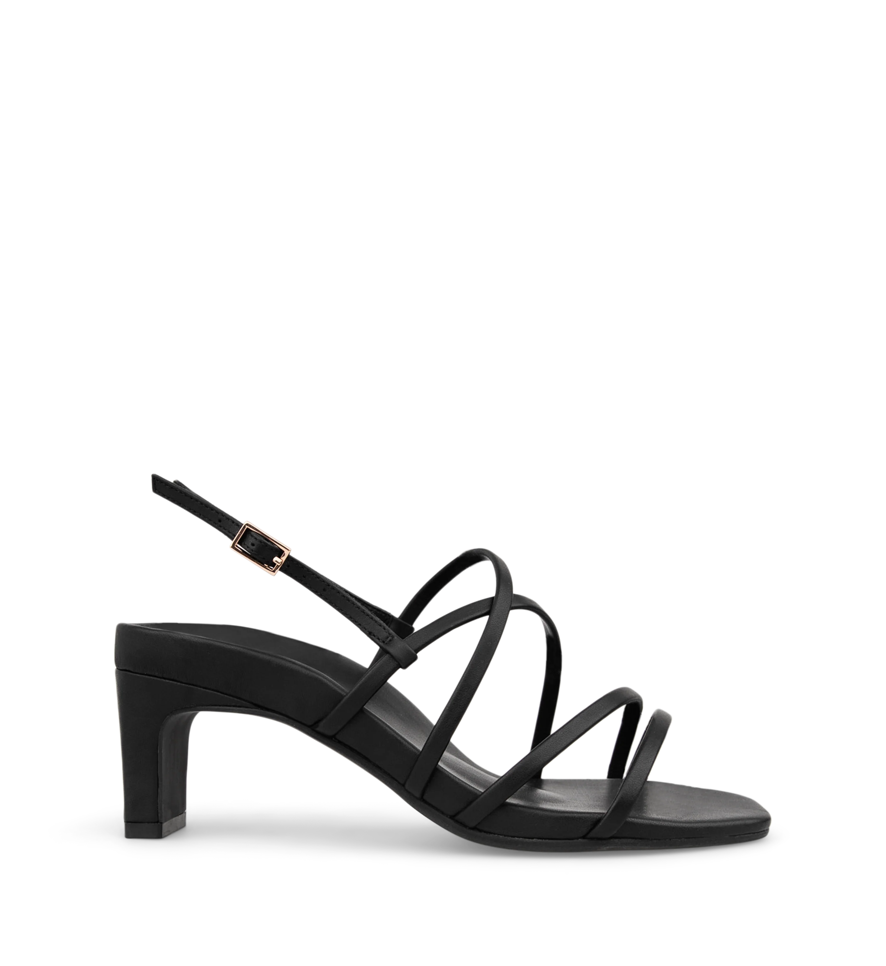 Sapayoa Black Leather Low Heels