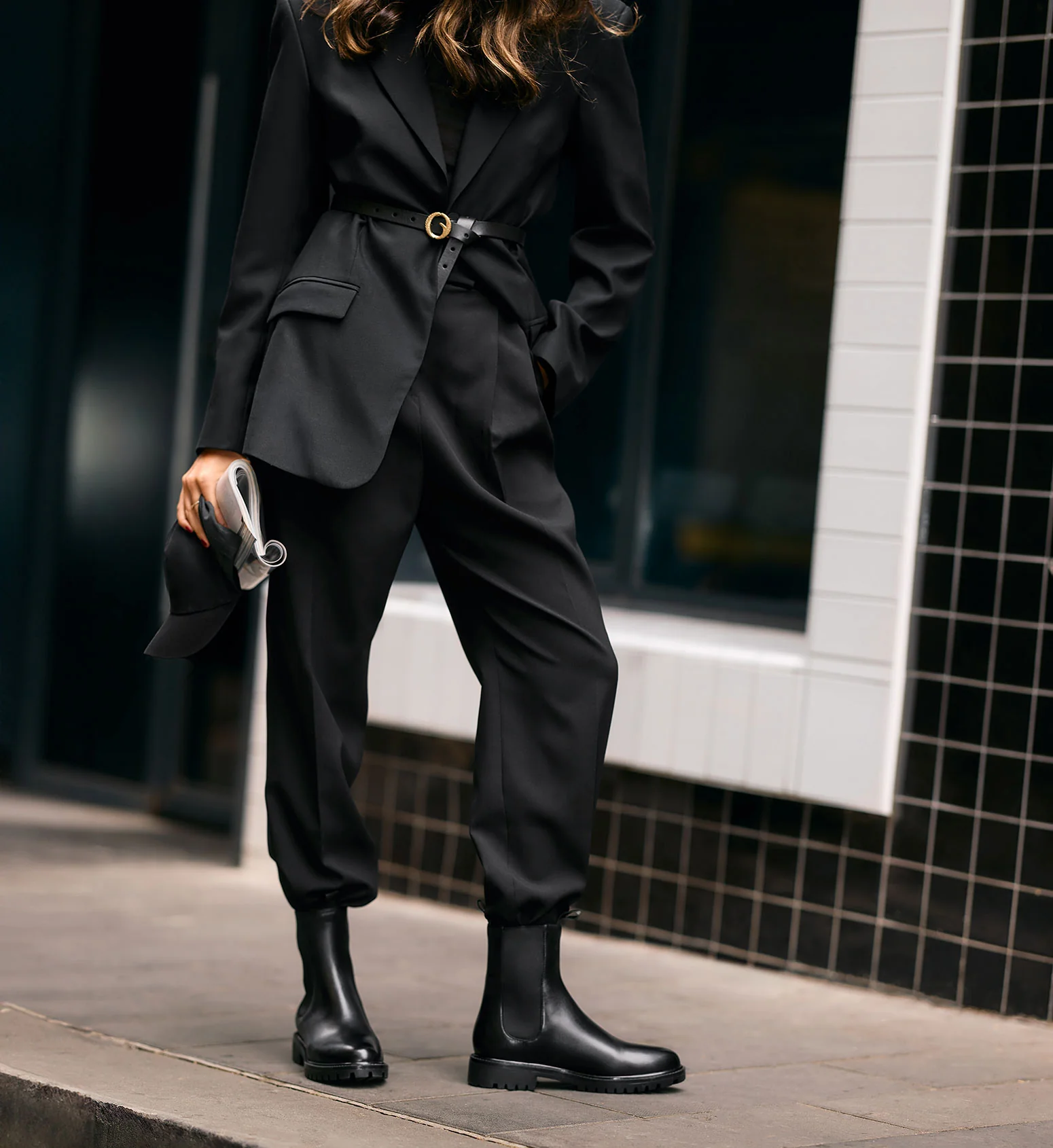 Flyrobin Black Leather Flat Boots