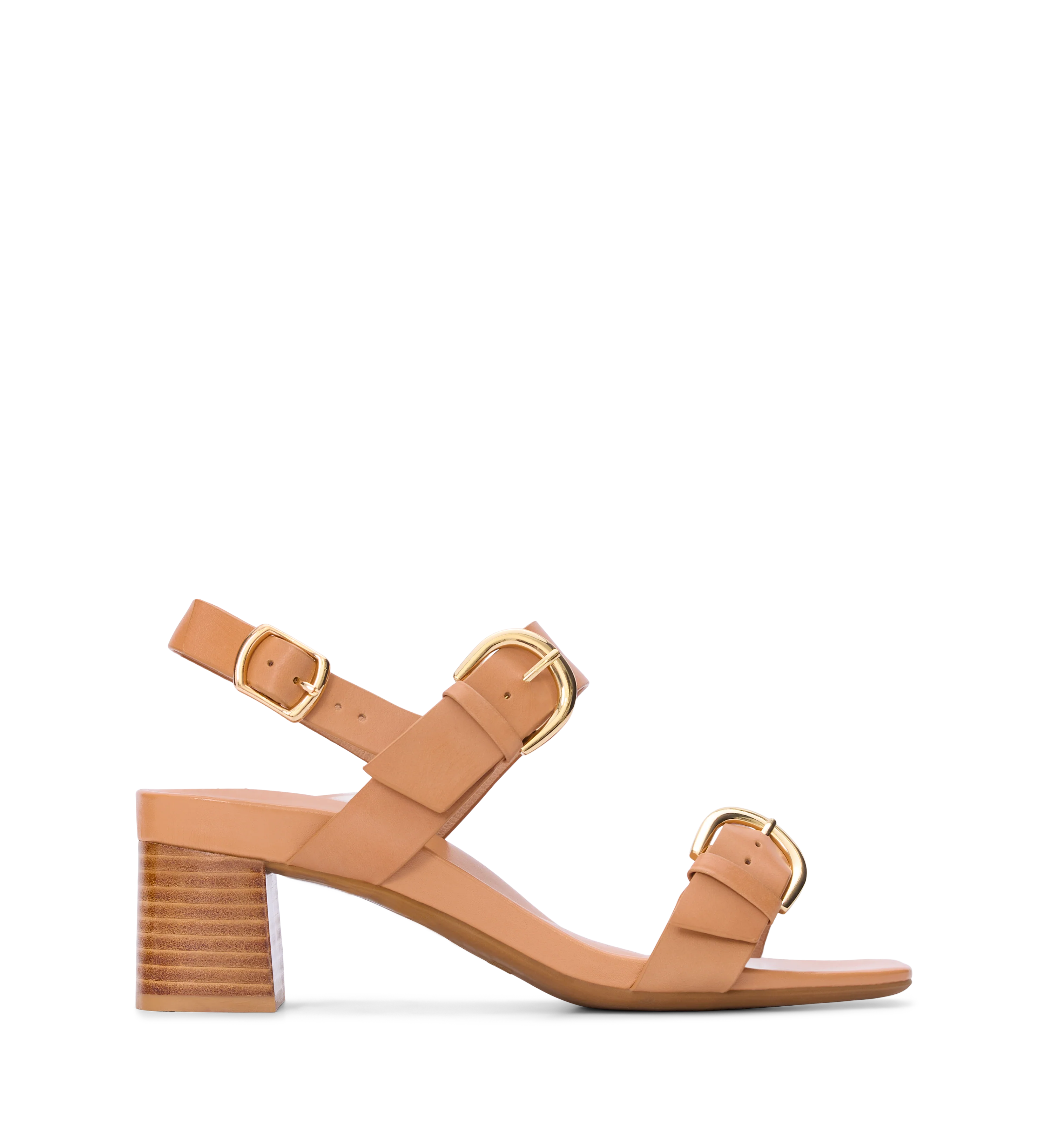 Radjah Clay Tan Leather Low Heels