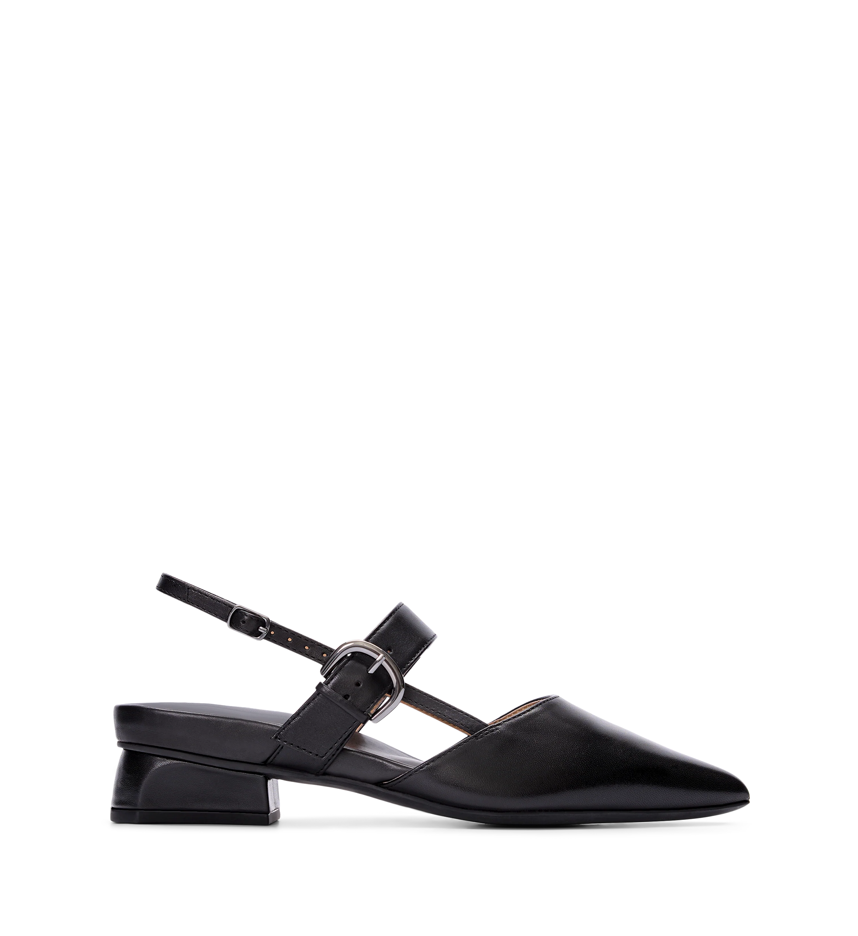 Eider Black Leather Flats