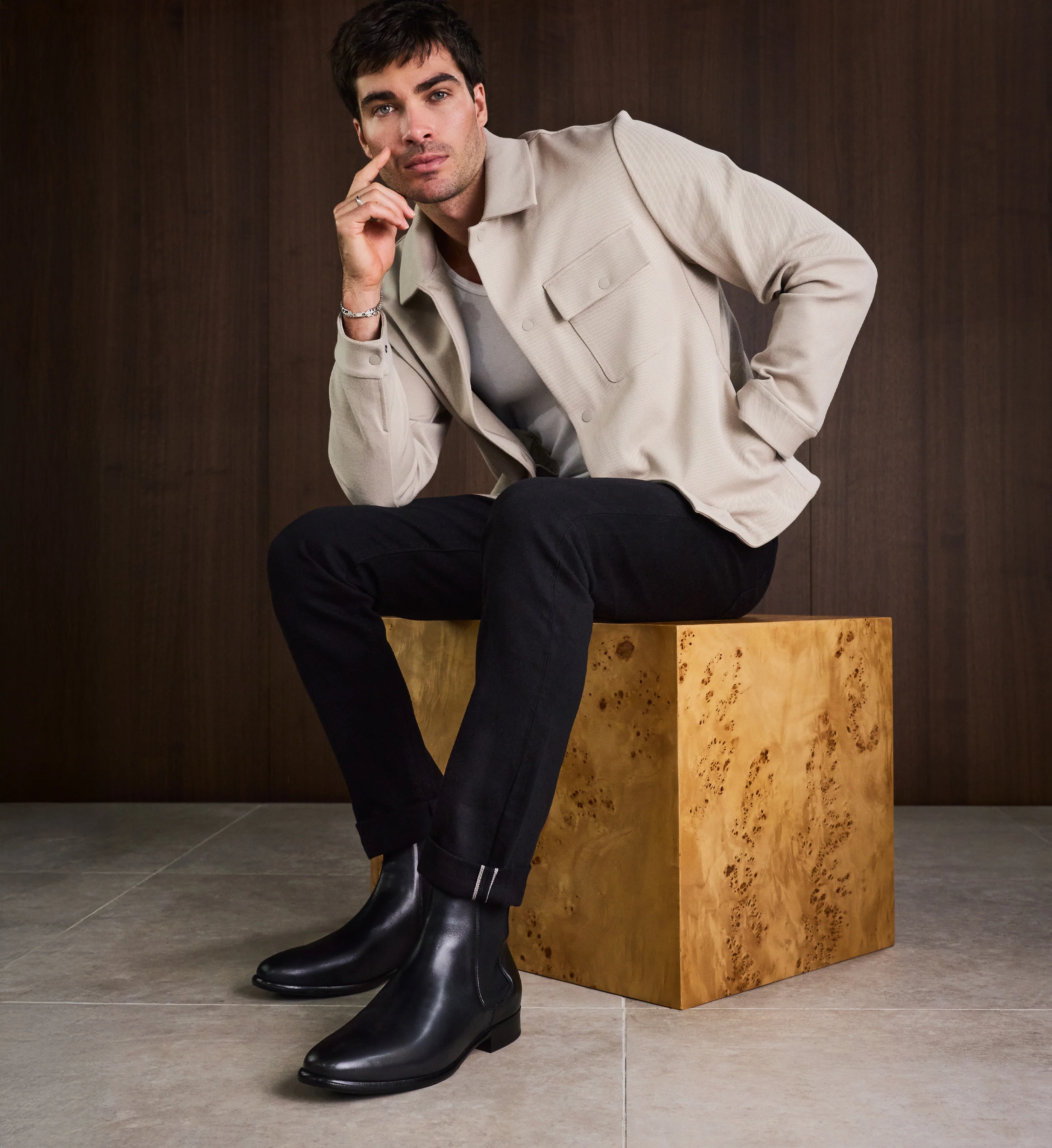 Thallium Black Leather Boots