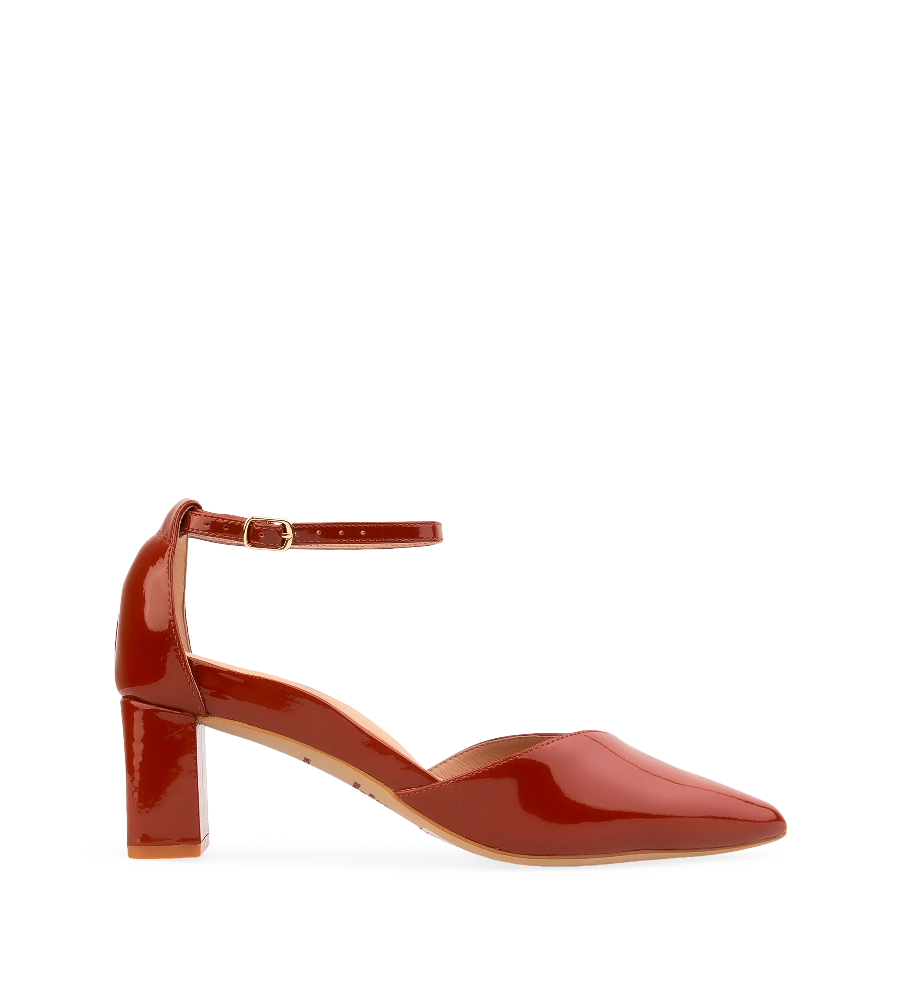 Buteo Rust Patent Leather Low Heels