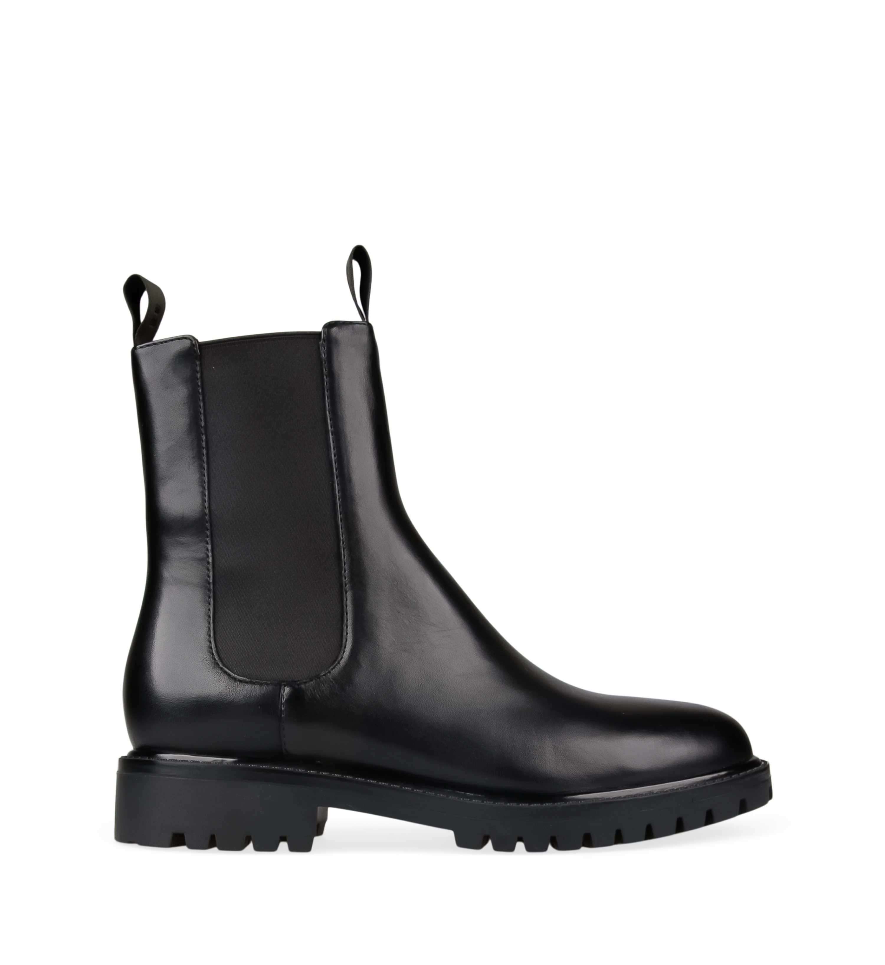 Flyrobin Black Leather Flat Boots