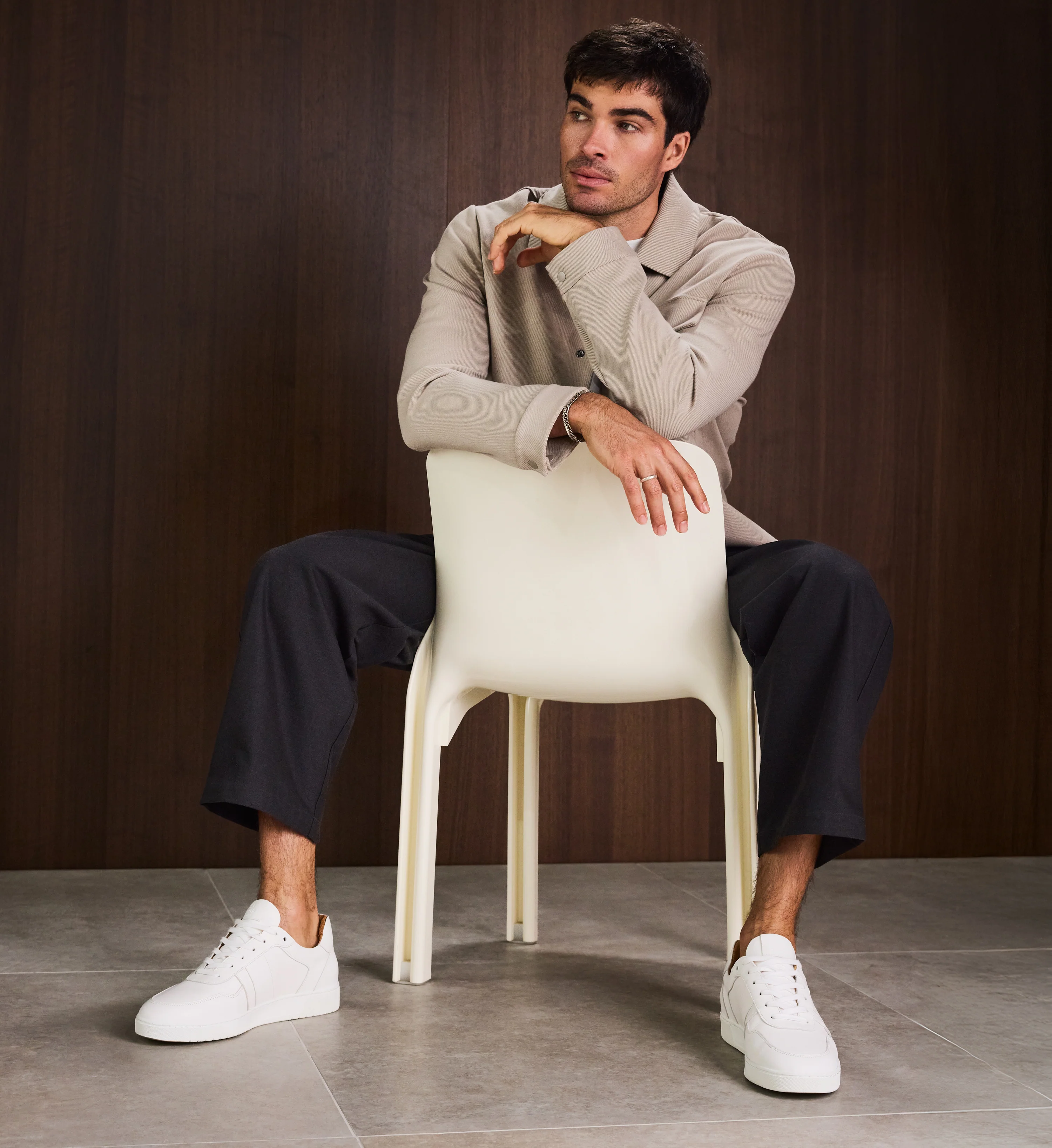 Caesium Clean White Leather Sneakers