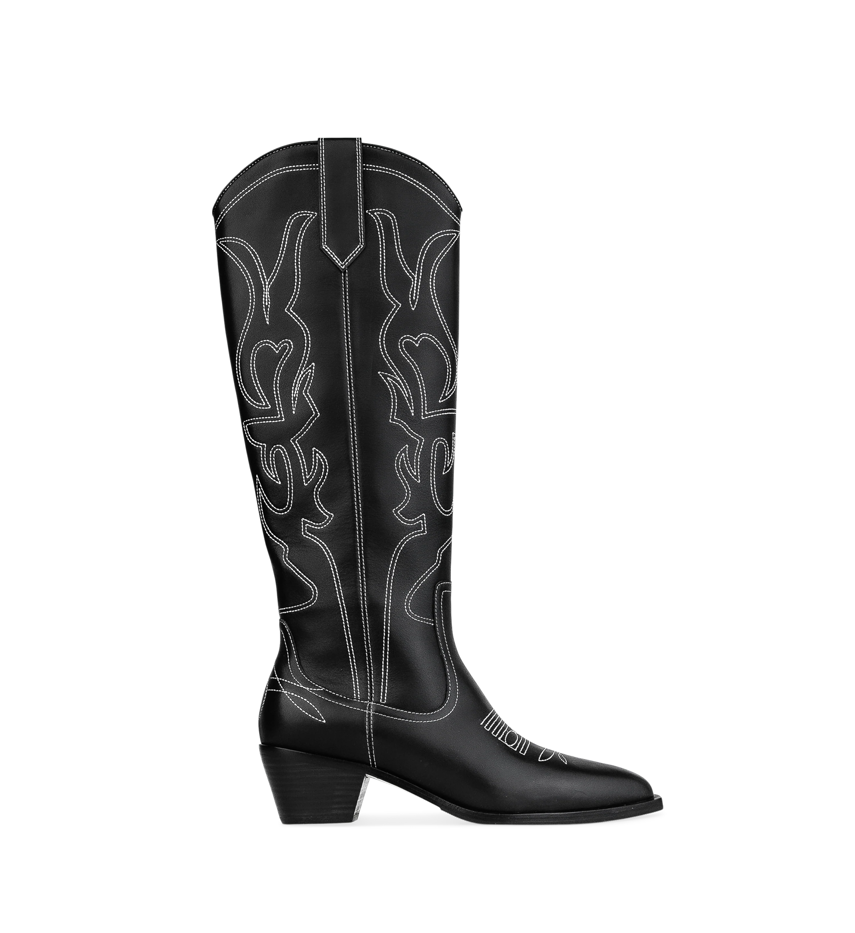 Akepa Black Leather Knee High Boots