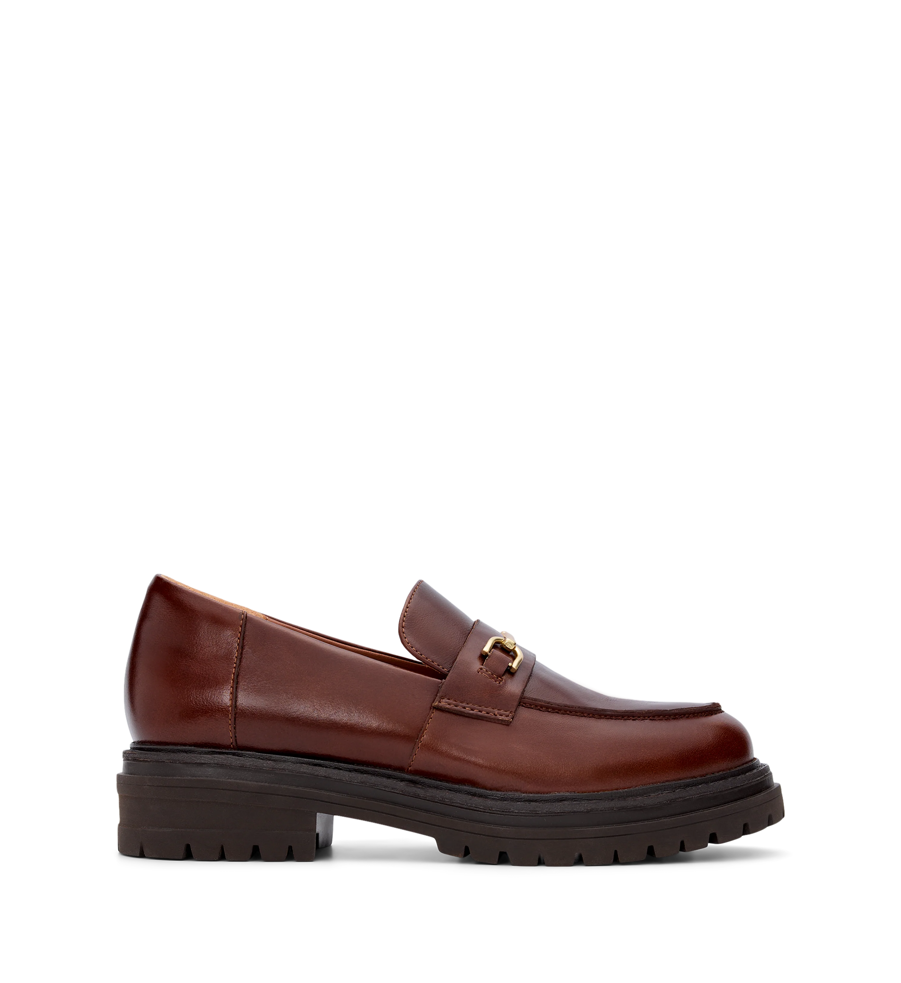 Wedgebill Golden Tan Leather & Hardware Loafers