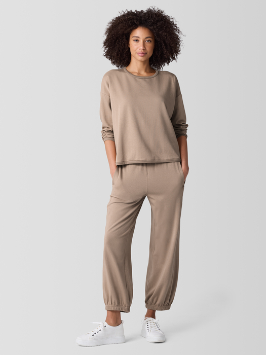 Cozy Brushed Terry Hug Box-Top | eileen fisher outlet