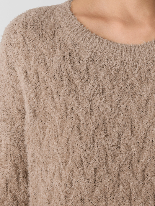 Fringed Organic Cotton Crew Neck Top | eileen fisher outlet
