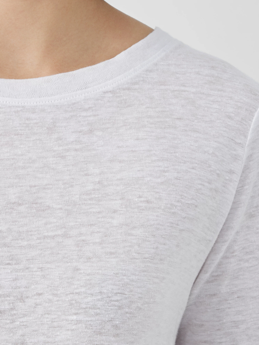 Organic Linen Jersey Crew Neck Top | eileen fisher outlet