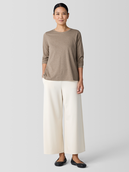 Mélange Fine Organic Cotton JerseyLong-Sleeve Tee | eileen fisher outlet
