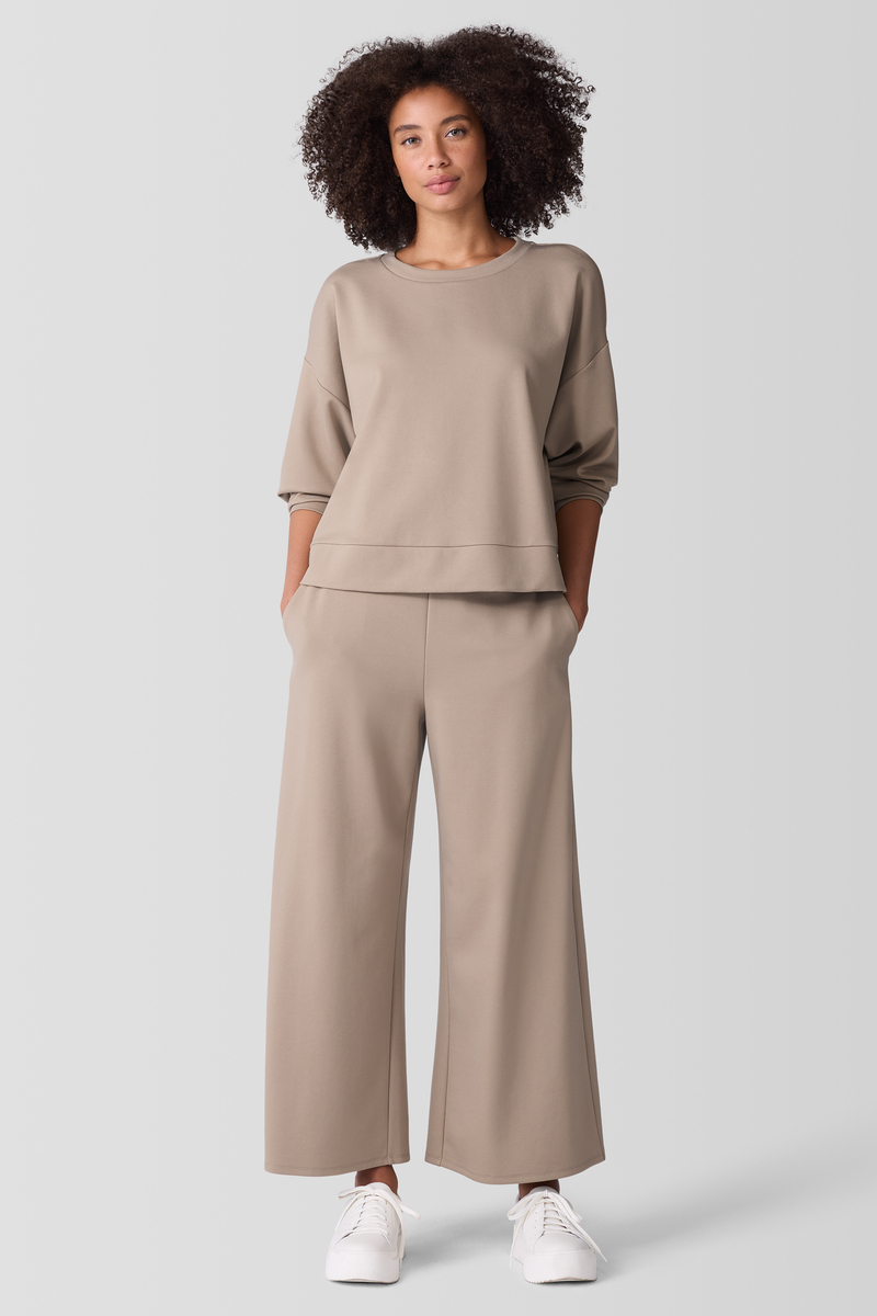 Fringed Organic Cotton Crew Neck Top | eileen fisher outlet