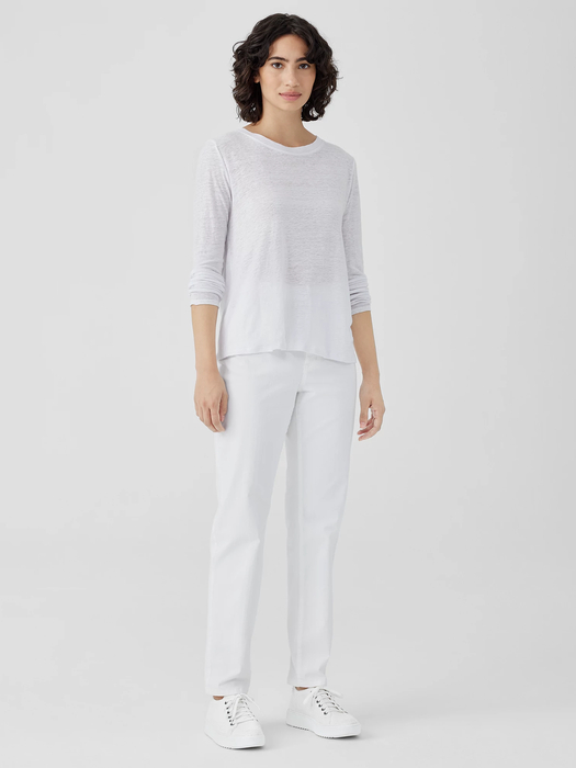 Organic Linen Jersey Crew Neck Top | eileen fisher outlet