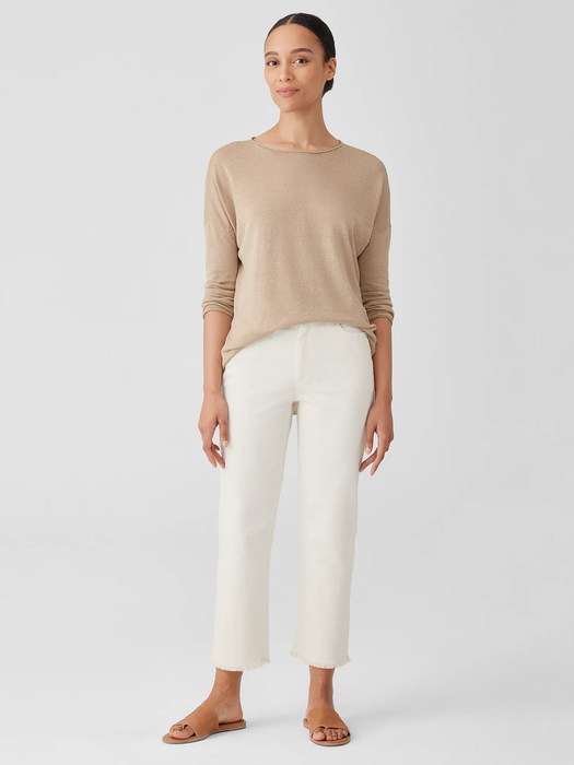 Undyed Organic Cotton Denim Straight Jean | eileen fisher outlet