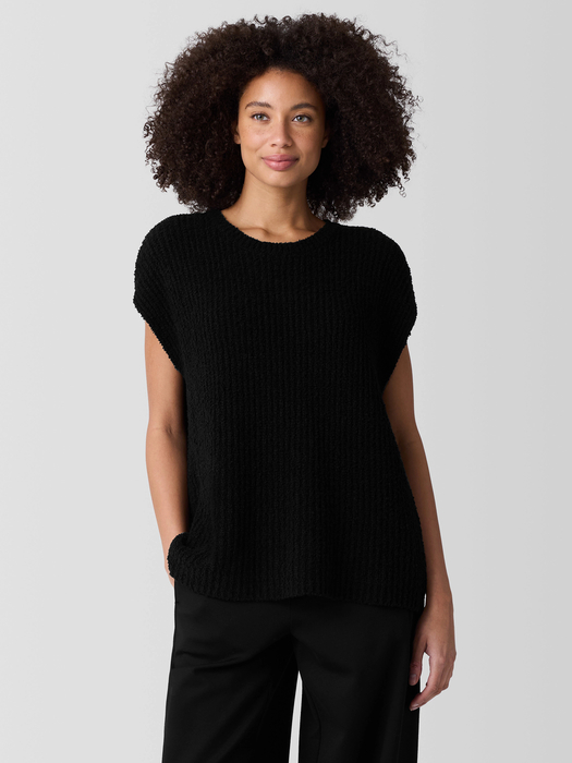 Cotton Fluff Crew Neck Vest | eileen fisher outlet