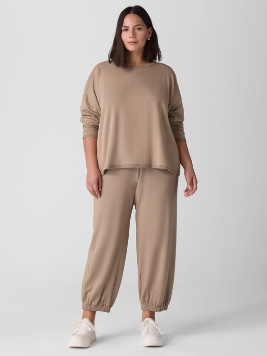 Cozy Brushed Terry Hug Box-Top | eileen fisher outlet