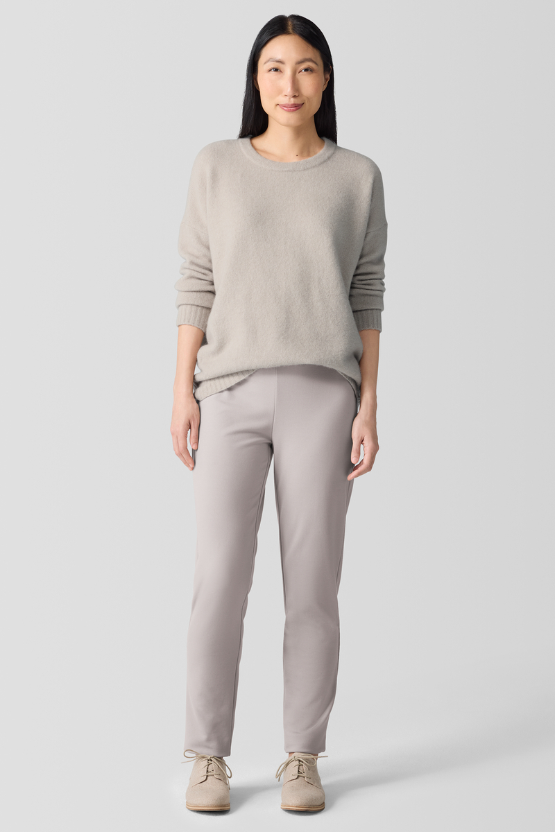 Textured Silk Jacquard Bateau Neck Long Top | eileen fisher outlet