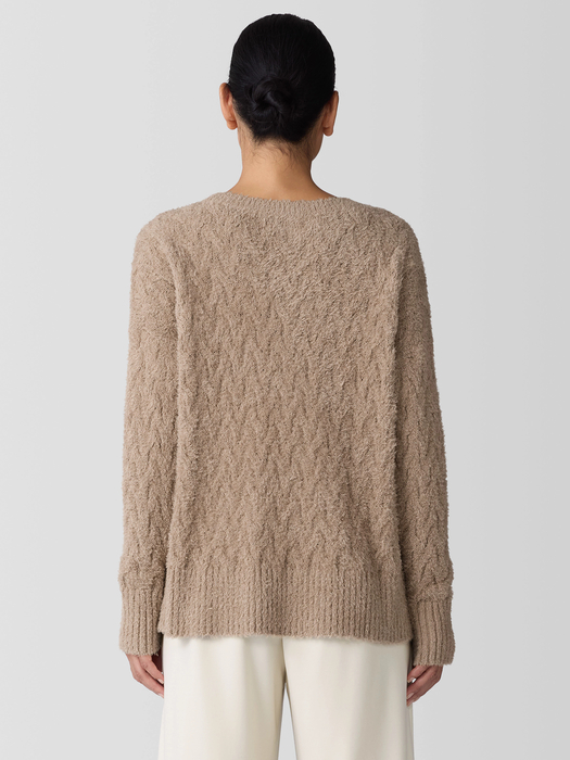 Fringed Organic Cotton Crew Neck Top | eileen fisher outlet