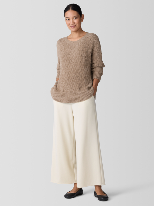 Fringed Organic Cotton Crew Neck Top | eileen fisher outlet