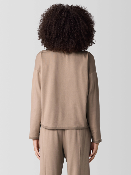 Cozy Brushed Terry Hug Box-Top | eileen fisher outlet