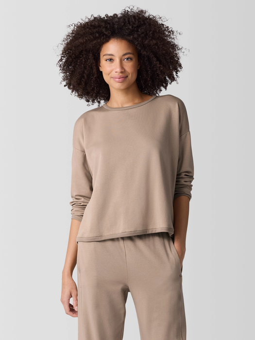 Cozy Brushed Terry Hug Box-Top | eileen fisher outlet