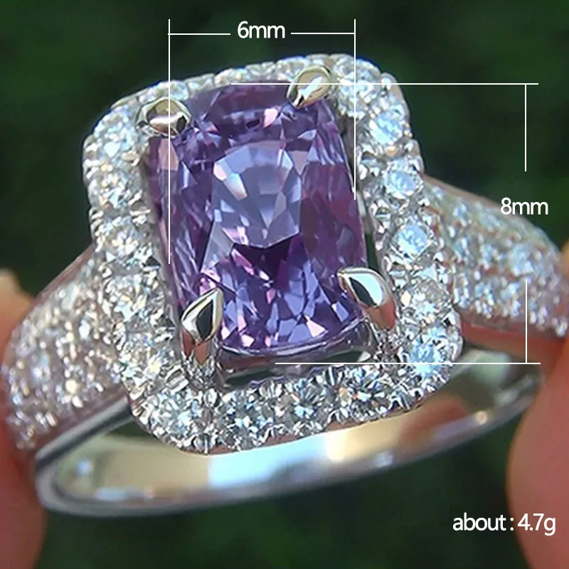 Doppelklaue eingeschlossen Quadrat Zircon Ring
