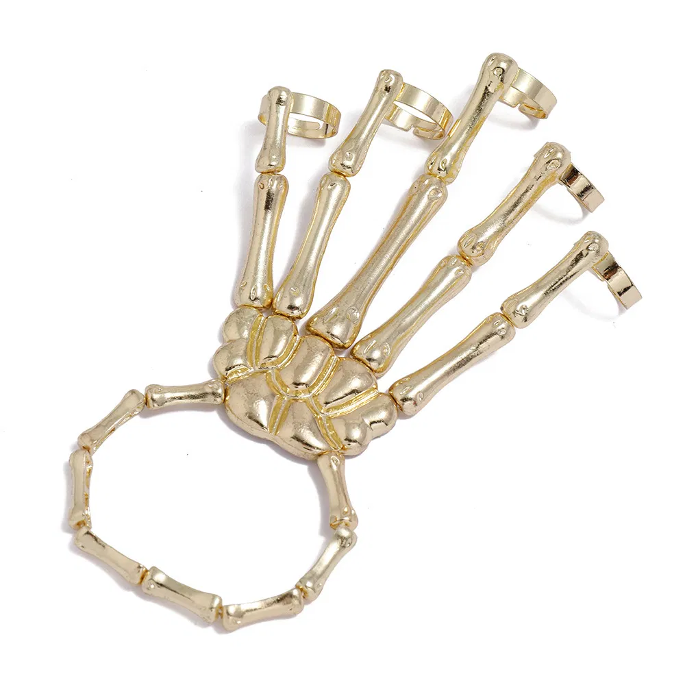 Weibliches Schädelarmband Halloween Schmuckmetall verknüpft Ghost Hand Schädelarmband