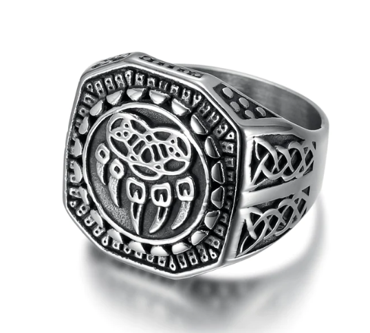 Beowulf Regalia Handgefertigter Edelstahl Veles Signet Ring