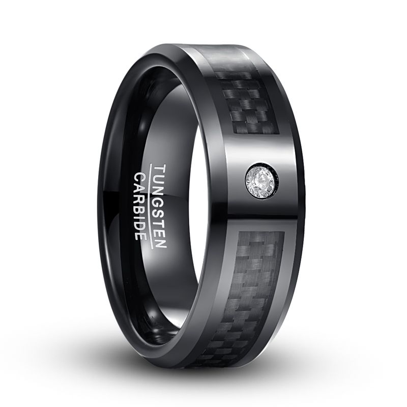 Elektro-gepolierter Diamant-Kohlenstofffaser Tungsten-Stahl - Ring