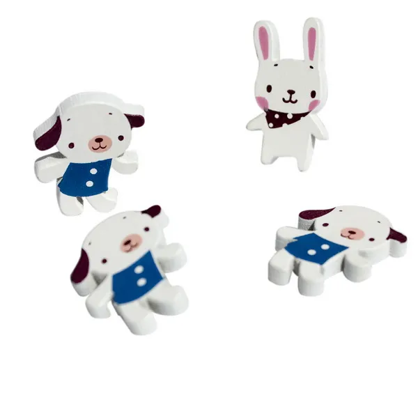 Weißer Hund & Bär - Brosche / Brosche Pin / Tier Pin Brosche