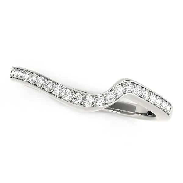 14 Karat Weißgold Modern Curved Hochzeitsring (1 / 5 cttw)