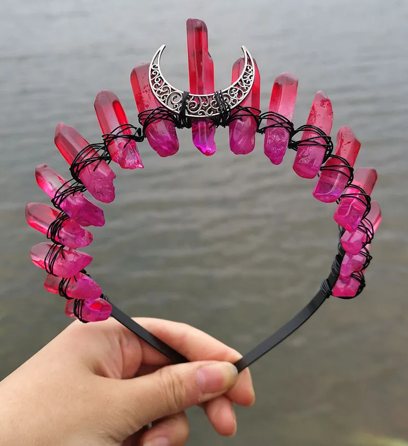Natürliche Kristall-Elektroplating Frosted Crystal Witch Headband