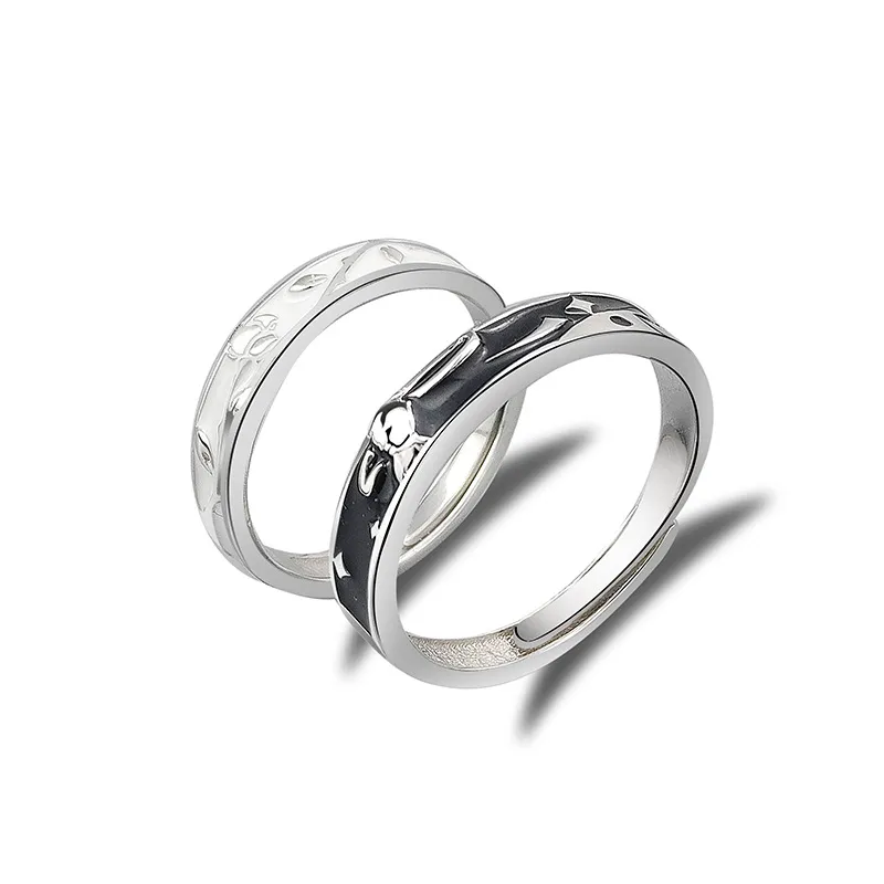 Prinz und Rose Paar Ring Sterling Silber Paar Ring Ein Paar