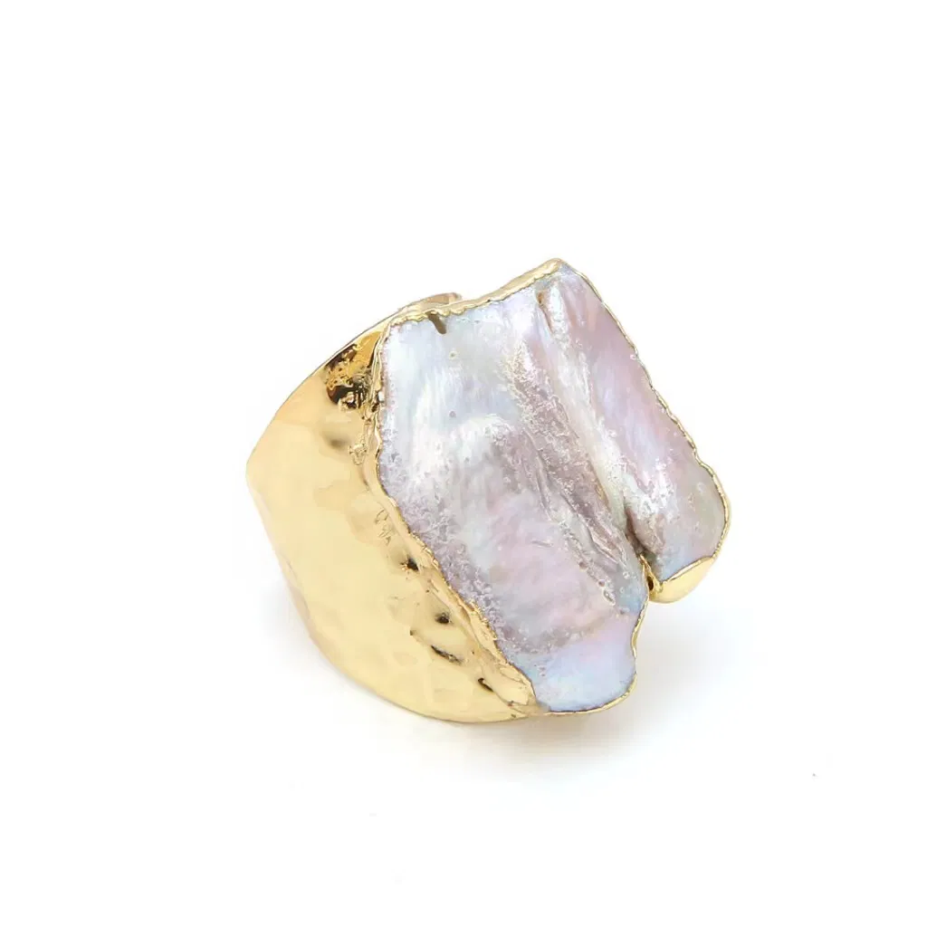 Verkaufen Ring unregelmäßiger Perlenring Barock-Stil Ring Gilted Edge Ring