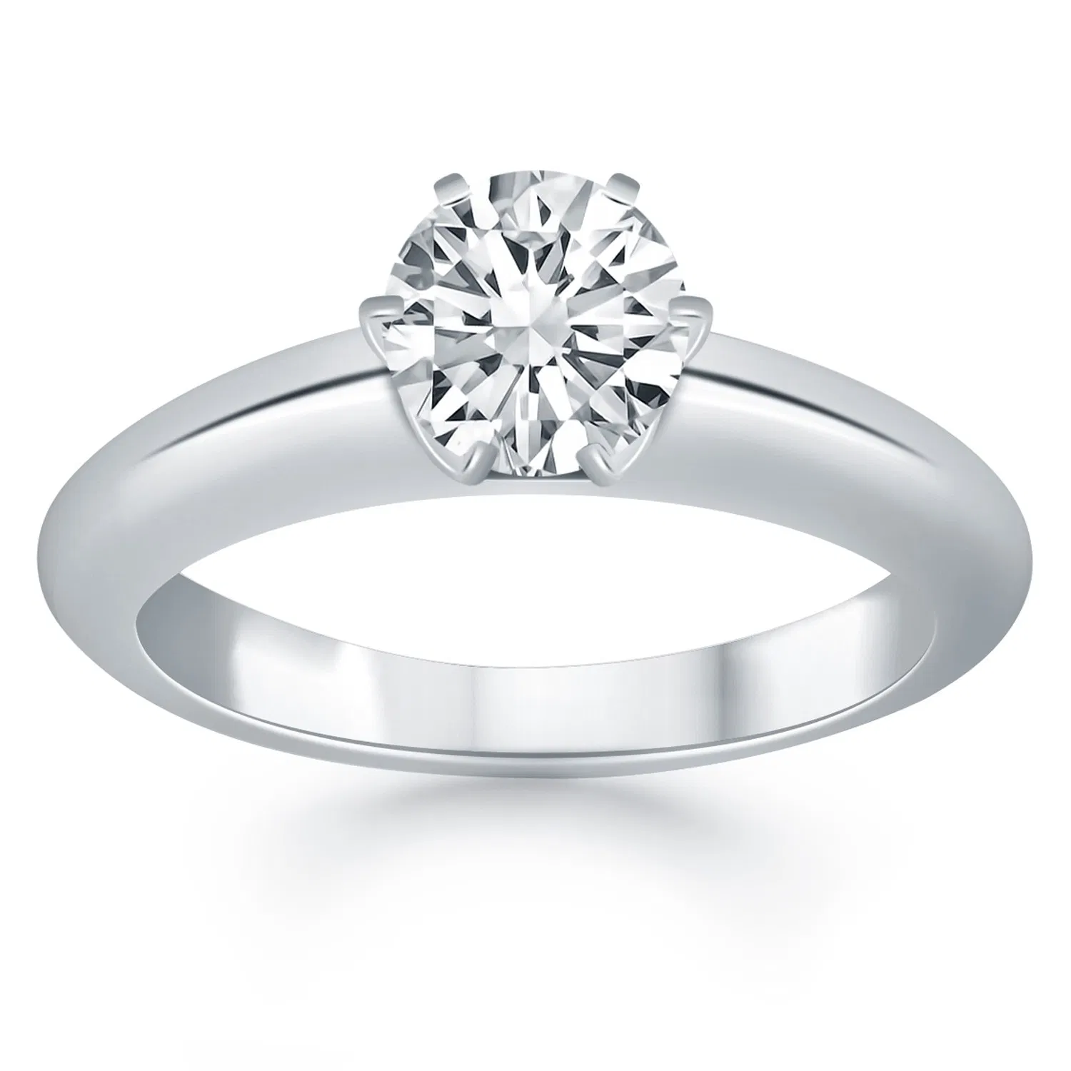 14 Karat Weißgold Solitaire Kathedrale Verlobungsring