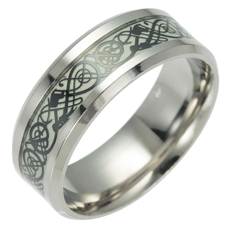 Luminous Dragon Pattern Ring Fluoreszenz Neuer Schmuck