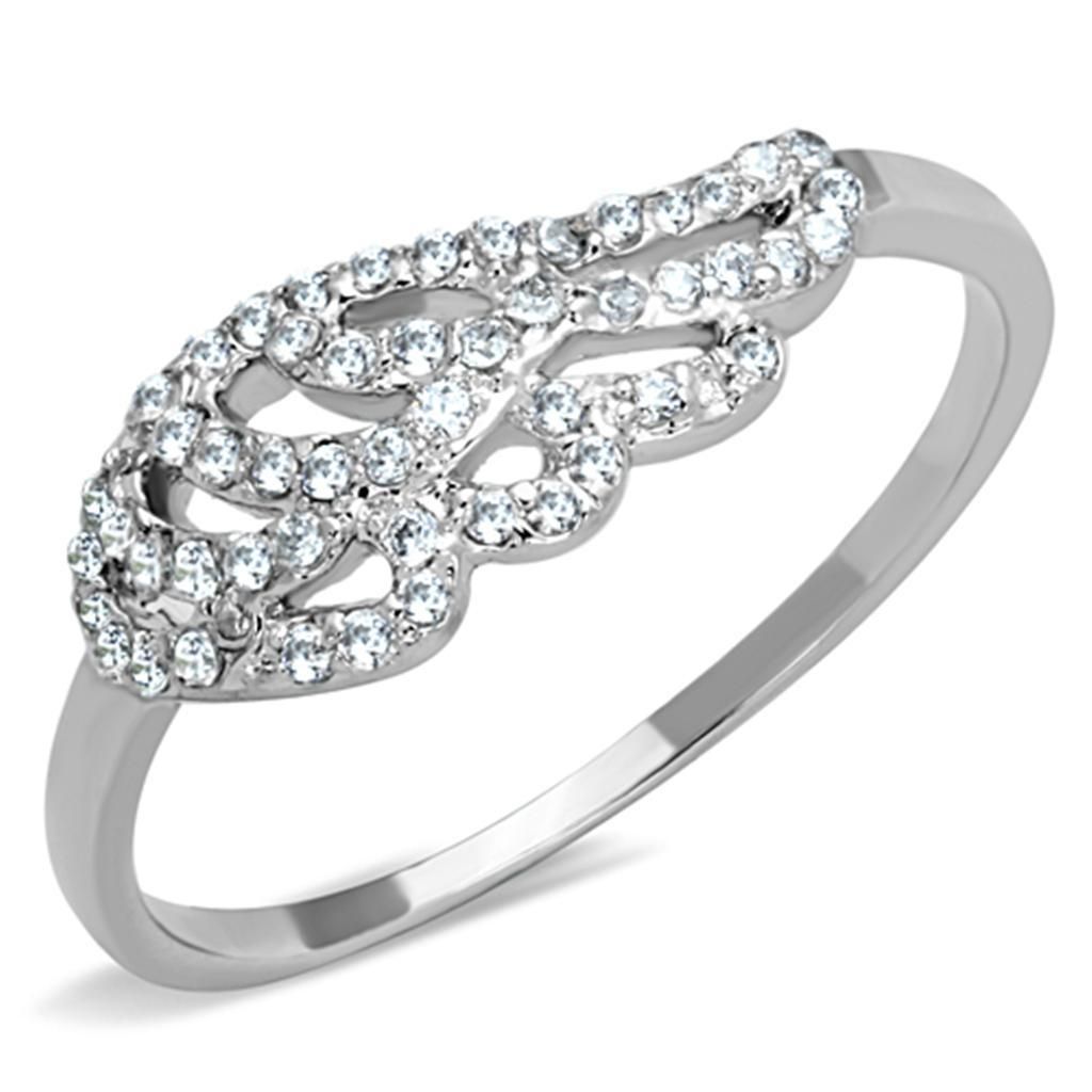 3W824 - Rhodium-Messing - Ring mit AAA-Klasse CZ in Clear