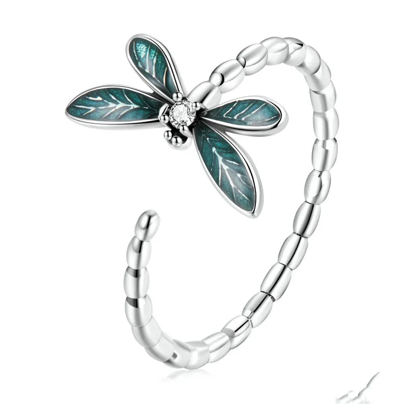 Blaues Öl Tropfen wunderschön Dragonfly Ring