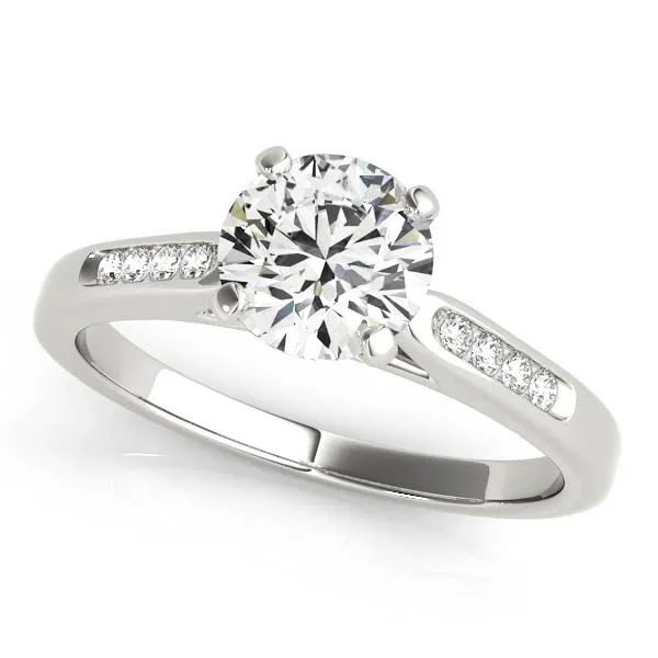 14 Karat Weißgold Single Row Diamond Engagement Ring (1 cttw)