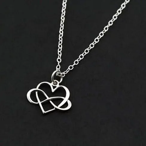 Admiration Herz und Infinity Rhodium Anhänger mit Kette