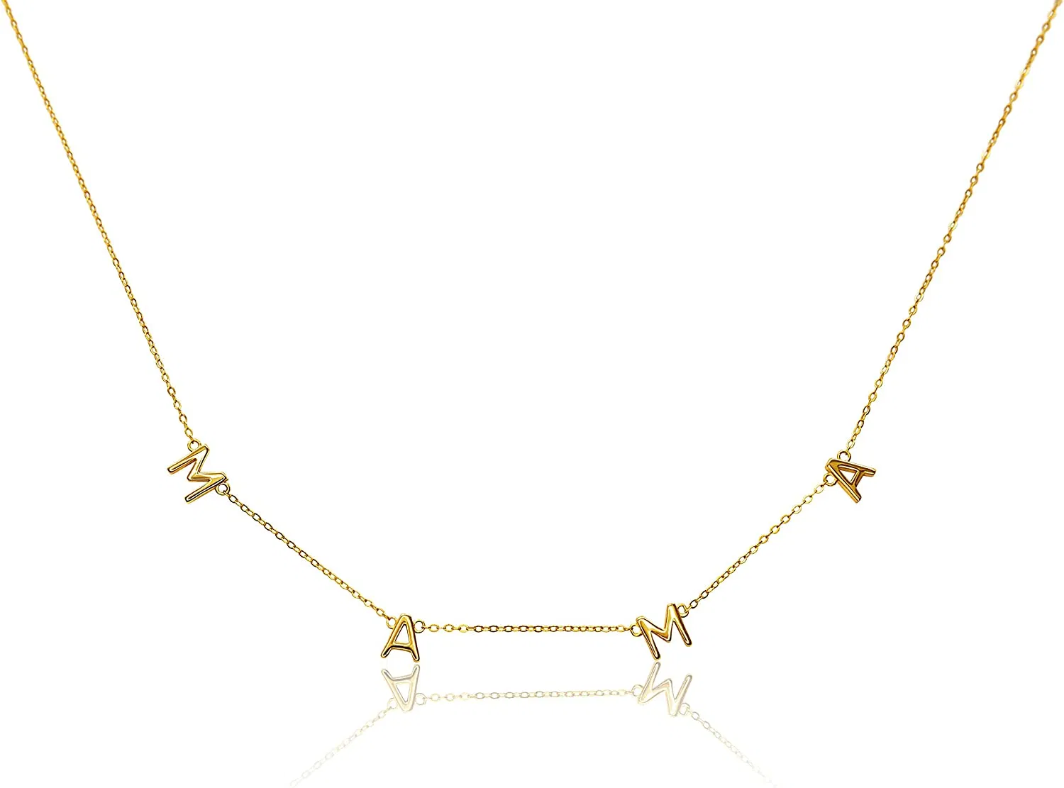 Benevolence LA Mama Halskette Dainty Halskette; 14 Karat Gold getauchte Halskette für Frauen; Geschenke für Mama| 14 Gold Halskette; Mutter Halskette; Halskette für Mama; Entworfen in Kalifornien